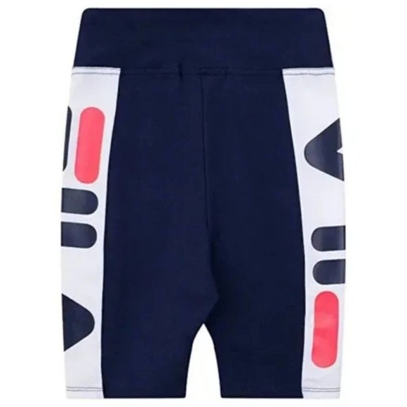 FILA Girls High Waist Navy Blue Logo Biker Shorts Size Small (S) New - Picture 2 of 8